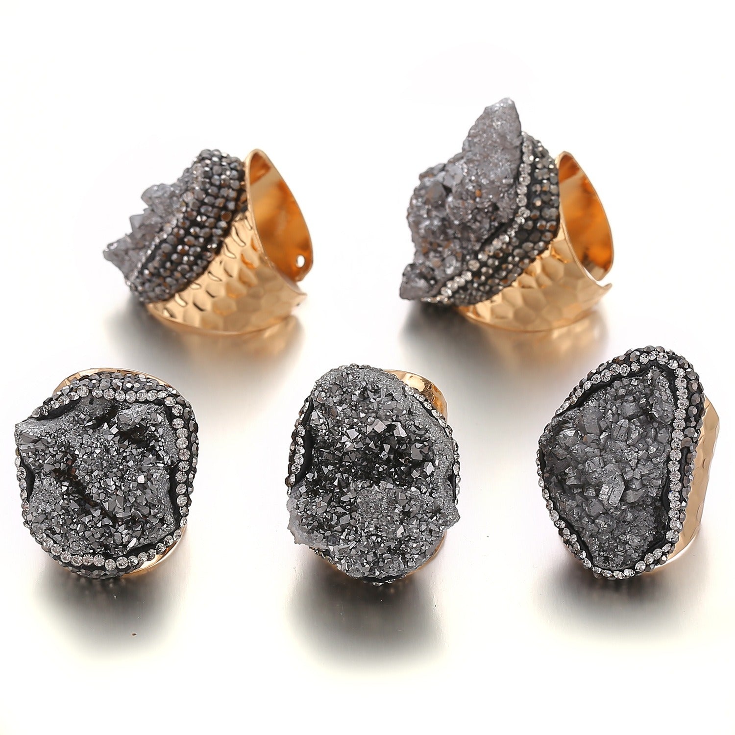 Crystal Clusters Adjustable Ring