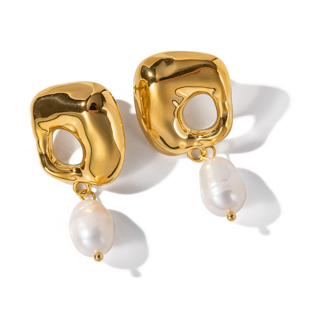 Fresh Water Pearl Gold-Plated Earrings