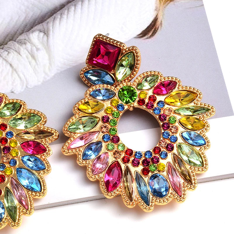 Rhinestone Wreath Drop Earrings