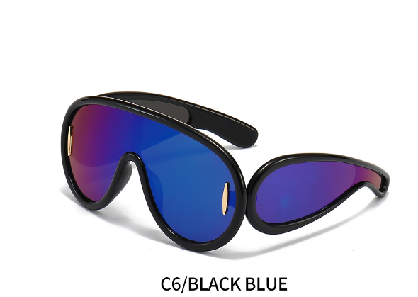 One-piece Oval Large Frame Sunglasses