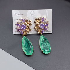 Ethnic Rhinestones Drop Zircon Earrings