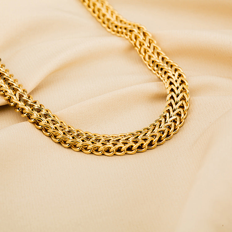 Double Wheat Chain Necklace