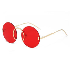 Round Frame Rimless UV400 Sunglasses