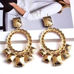 Bejeweled Twisted Loops Drop Earrings