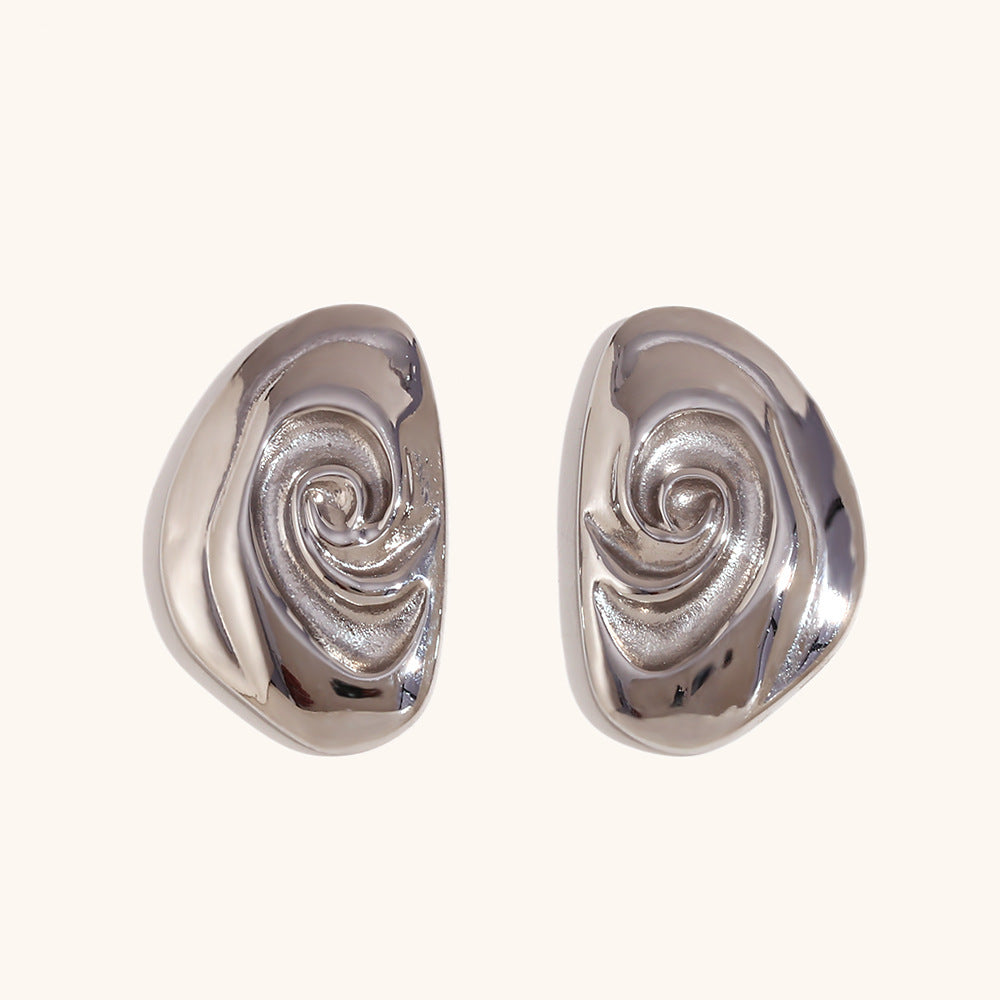 Spiral Engraved Stud Earrings