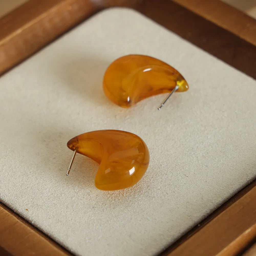 Waterdrop Resin Stud Earrings