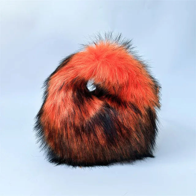 Fluffy Faux Fur Round Handbag