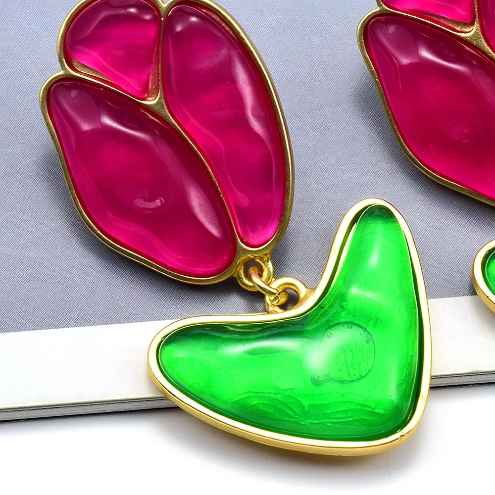 Tulips Resin Drop Earrings