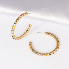 C-Hoop Color Stripes Earrings