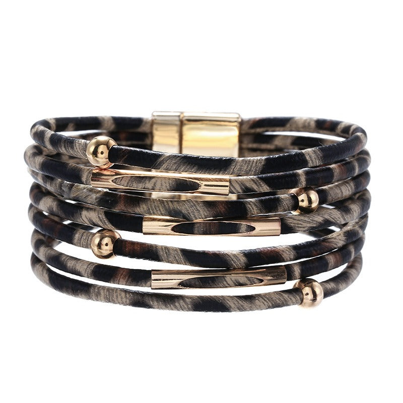 Leopard Print Loops Magnetic Bracelet