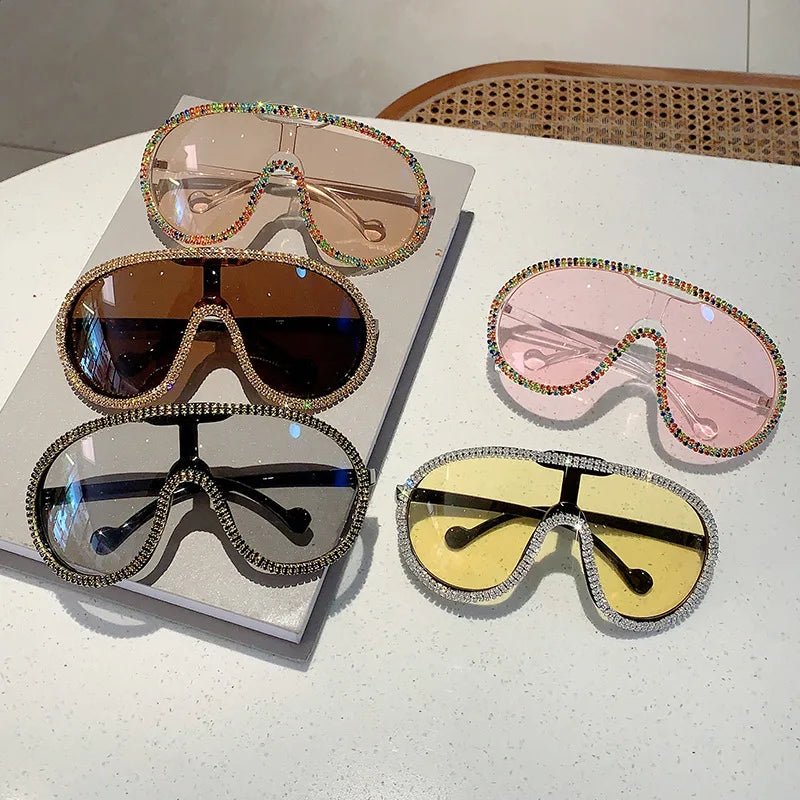 Rhinestones Large Frame Sunglasses