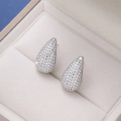 Chunky Zircon Teardrop Stud Earrings