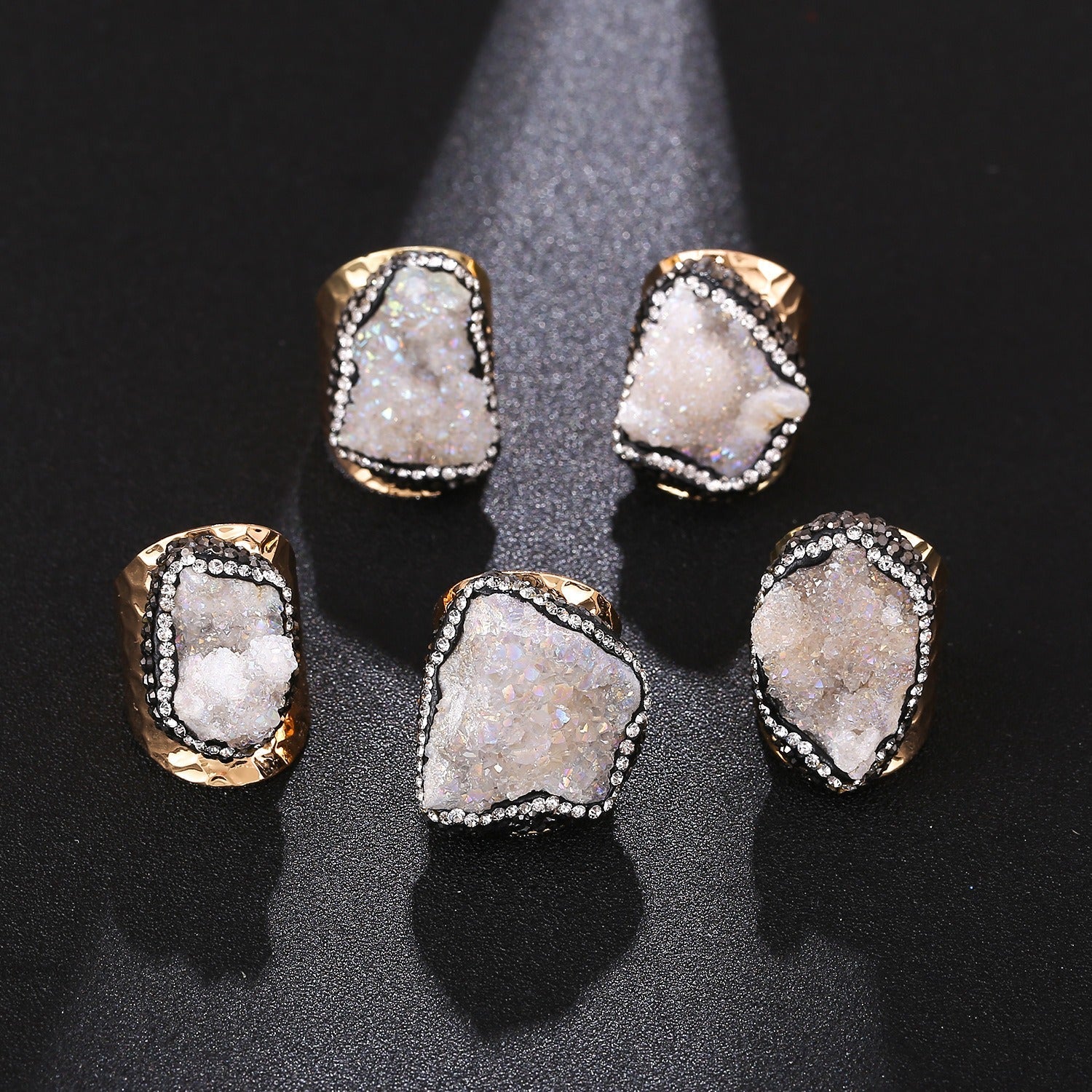 Crystal Clusters Adjustable Ring