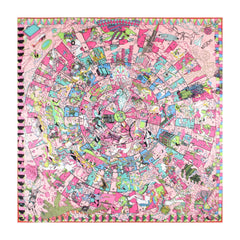 Twill Silk Playground Printed Square Scarf