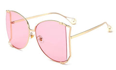 Pearl Temple Tips Square Sunglasses