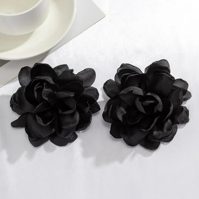 Large Flower Fabric Earrings