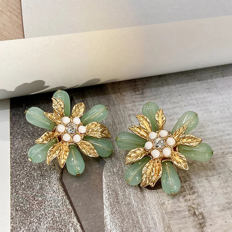 Layered Flower Stud Earrings