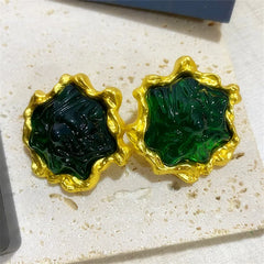 Colored Resin Irregular Stud Earrings