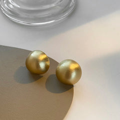 Vintage Sandblast Copper Alloy Ball Stud Earrings