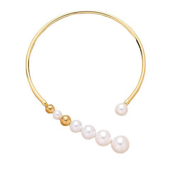 Exaggerated Faux Pearl Open Collar Necklace