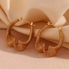 Twisted Coil Hoop Plated Earrings