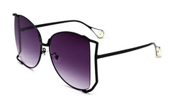 Pearl Temple Tips Square Sunglasses