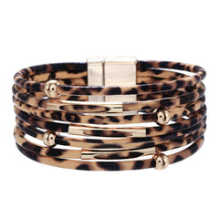 Leopard Print Loops Magnetic Bracelet