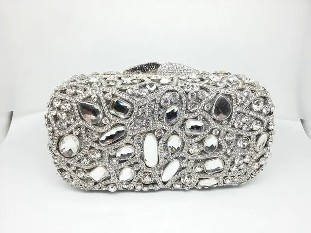 Gemstones Embellished Mini Clutch Bag