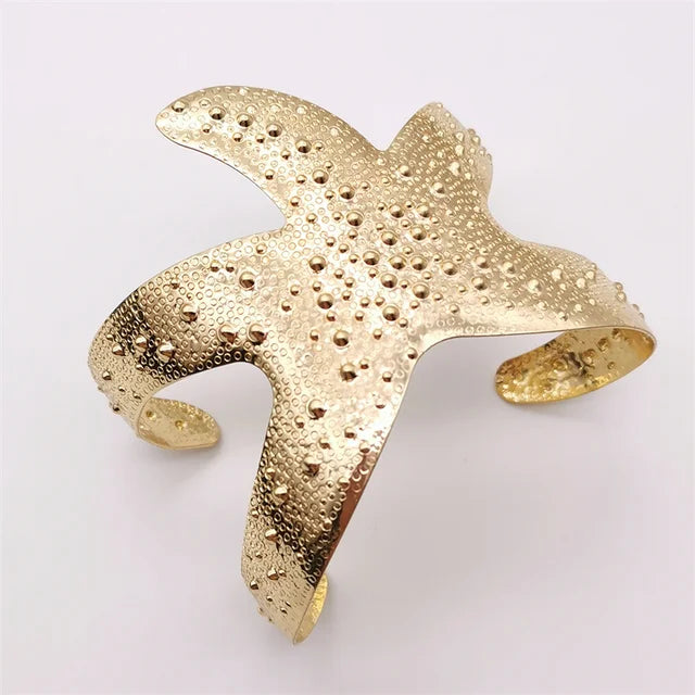 Exaggerated Wide Starfish Cuff Bracelet