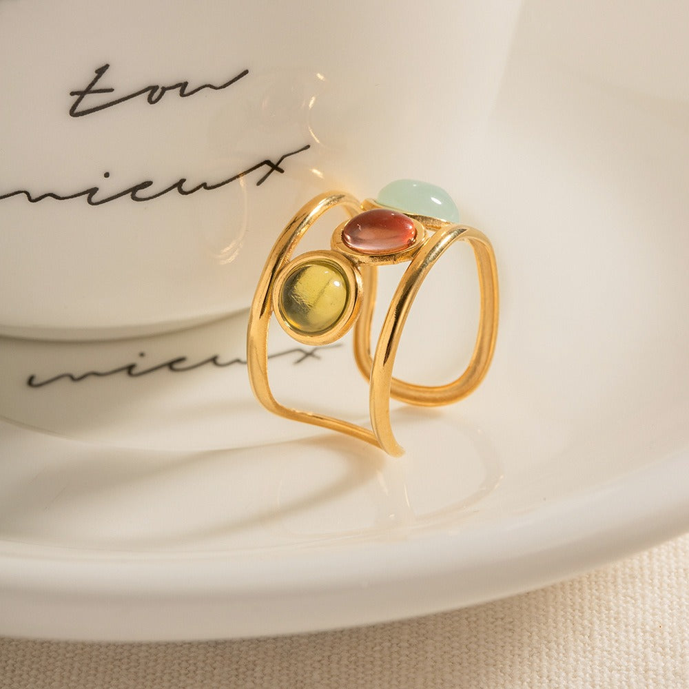 Pre Order:  French Retro Stone Adjustable Ring