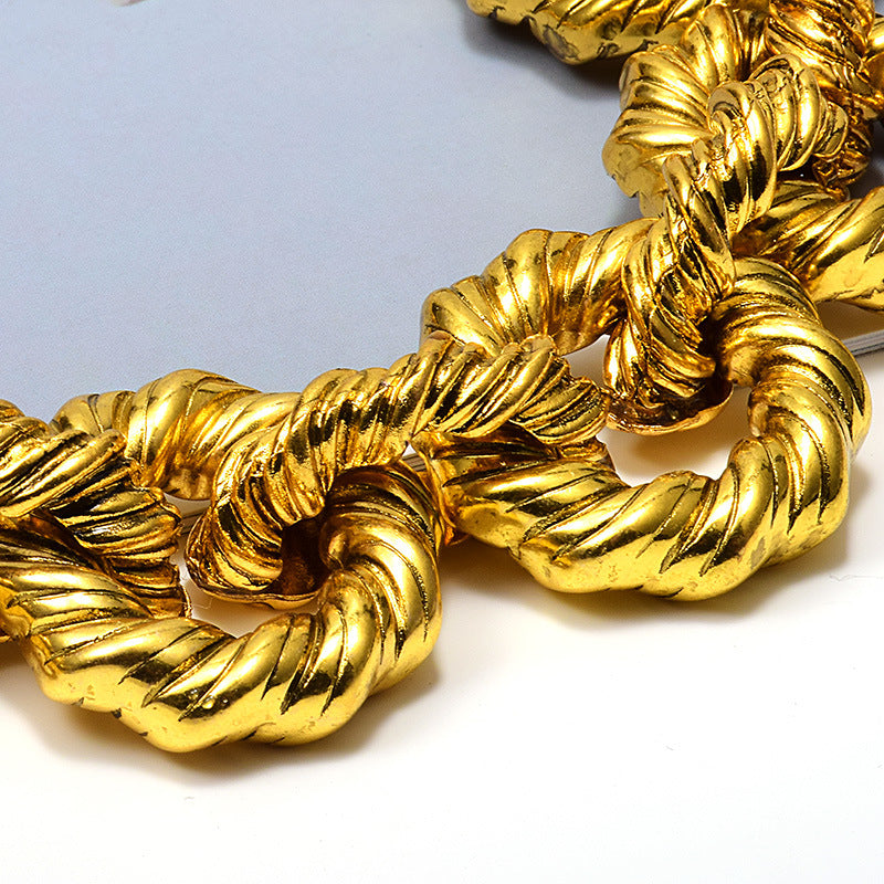 Twisted Loops Chain Electroplated Necklace