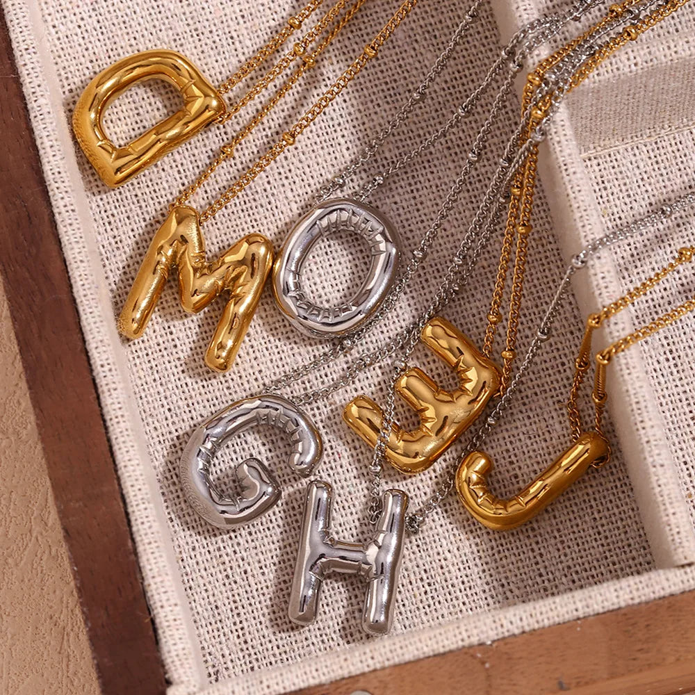 Alphabet Pendant Plated Necklace