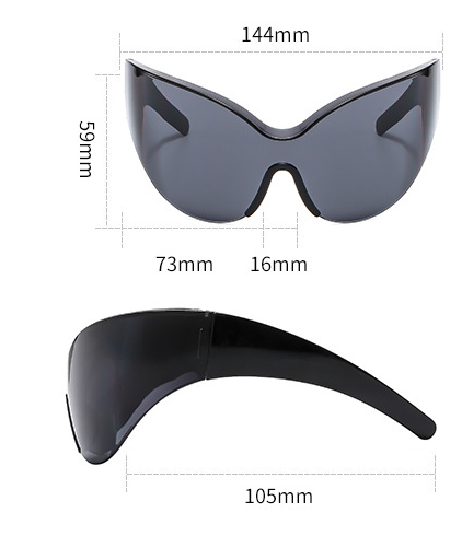 Avant-Garde Oversized Shield Sunglasses