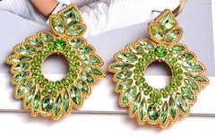 Rhinestone Wreath Drop Earrings