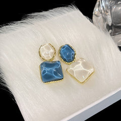 Pre Order:  Sparkling Geometric Resin Square Drop Earrings