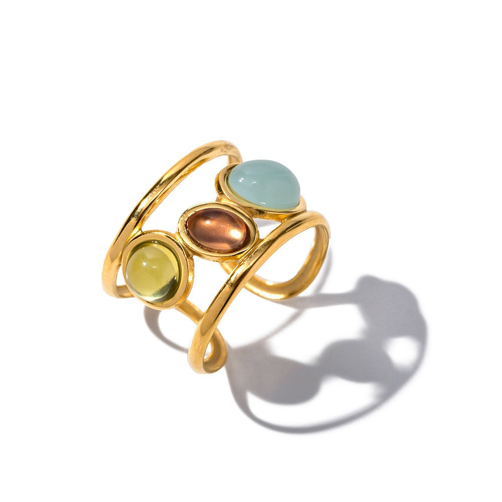 Pre Order:  French Retro Stone Adjustable Ring