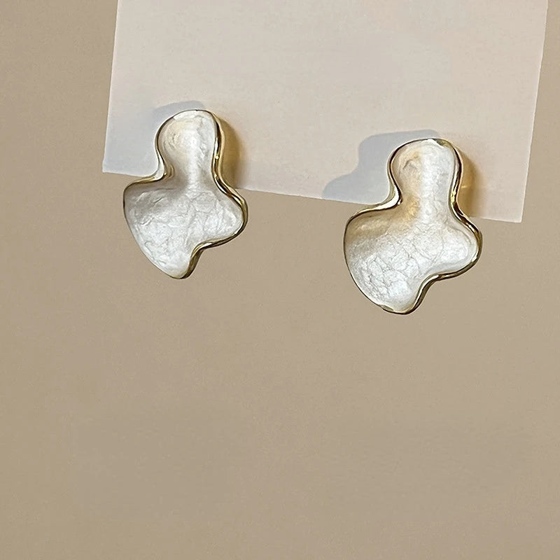 Pearl White Cloud Stud Earrings