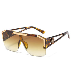 Oversized Square Semi-Rimless Sunglasses