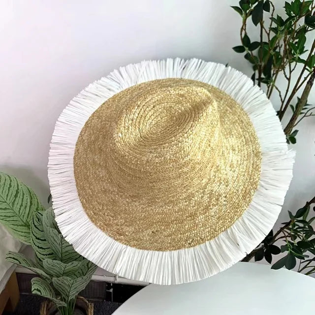 Summer Vintage Fringed Straw Hat