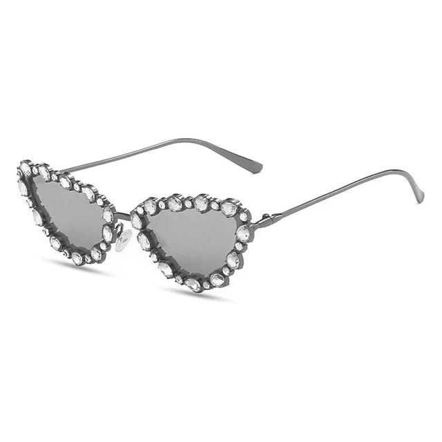 Rhinestones Cat Eyes UV400 Sunglasses