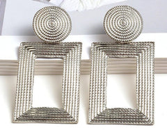 Rectangular Frame Drop Earrings