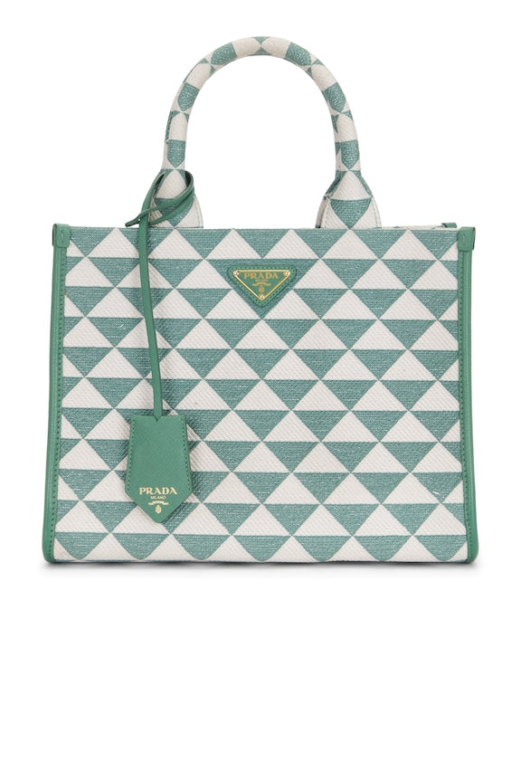 Prada Symbole Embroidered Tote Bag