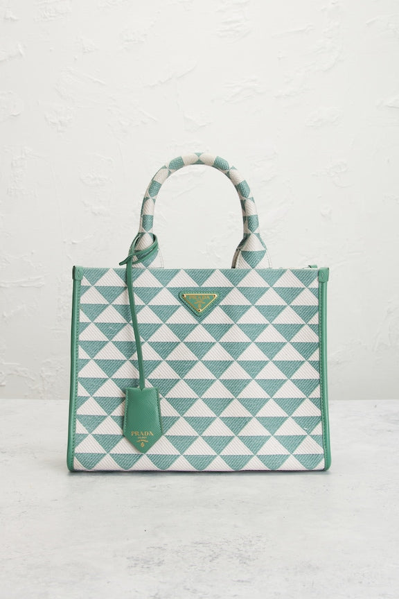 Prada Symbole Embroidered Tote Bag