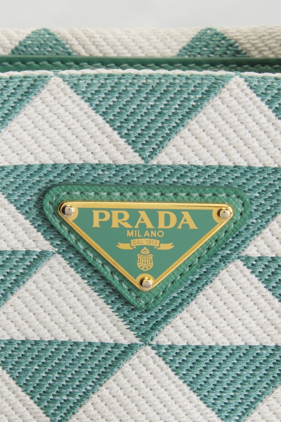 Prada Symbole Embroidered Tote Bag