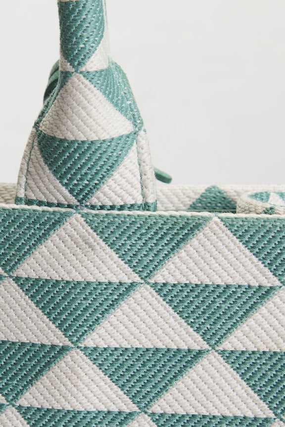 Prada Symbole Embroidered Tote Bag