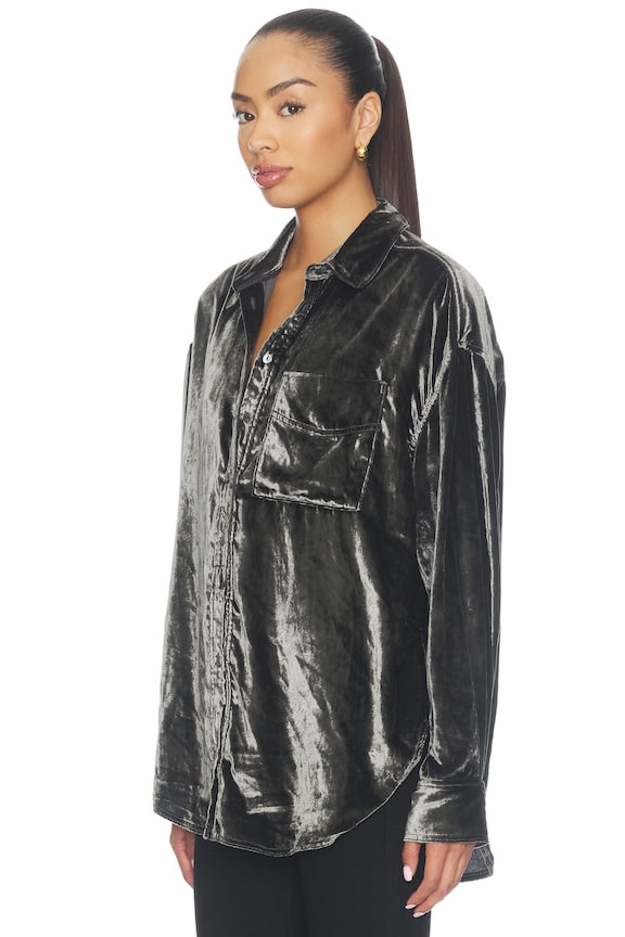 x We The Free Alexi Solid Velvet Shirt