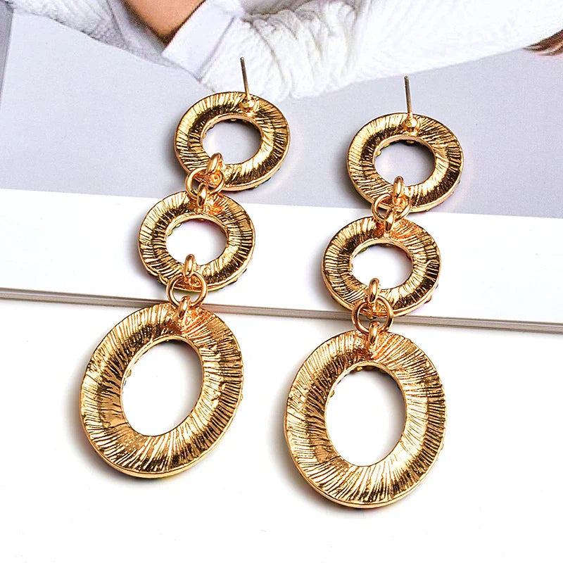 Triple Hoops Dangle Earrings