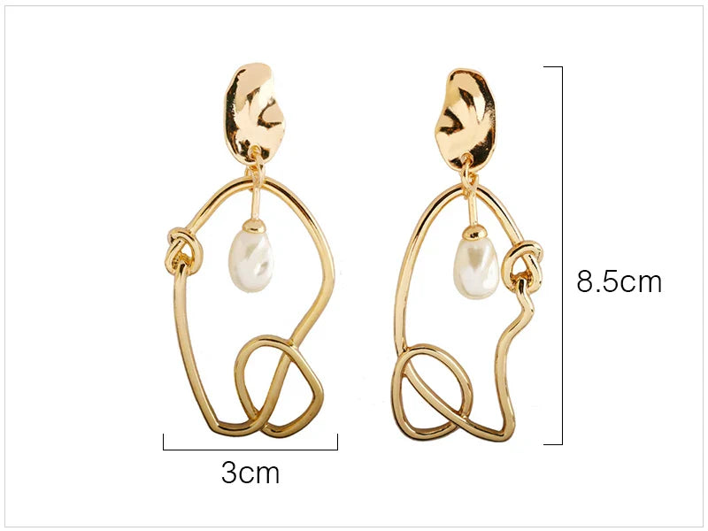 Dangling Faux Pearls Drop Earrings