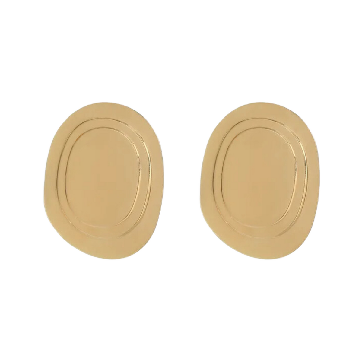 Oversized Oval Electroplated Stud Earrings