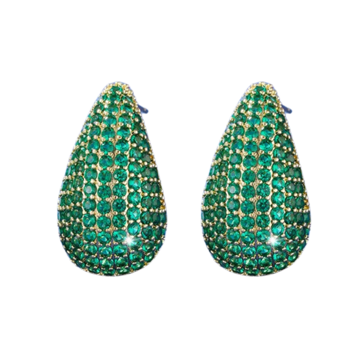 Chunky Zircon Teardrop Stud Earrings